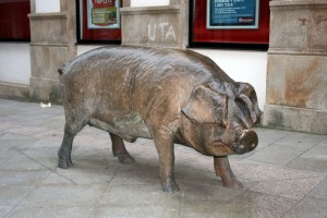 Escultura cerdo, Lalin