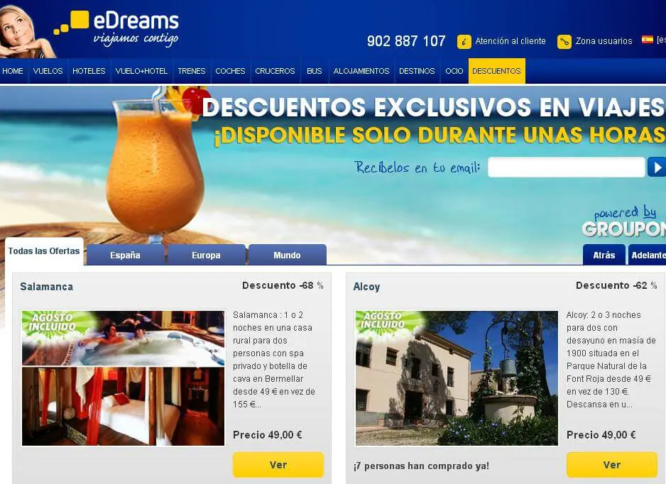 eDreams y Groupon