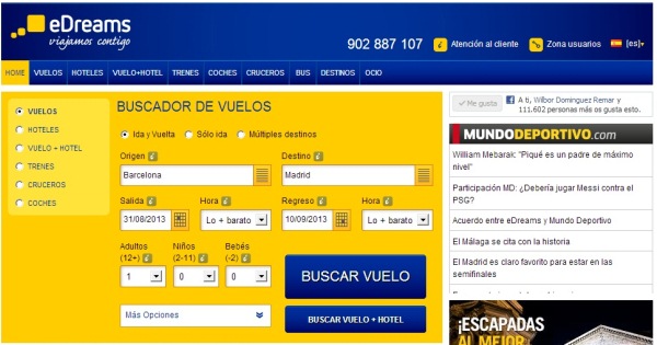 acuerdo eDreams y Mundo Deportivo