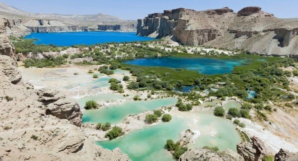 Las 20 piscinas naturales más originales del mundo. Band e-Amir (Afganistán)