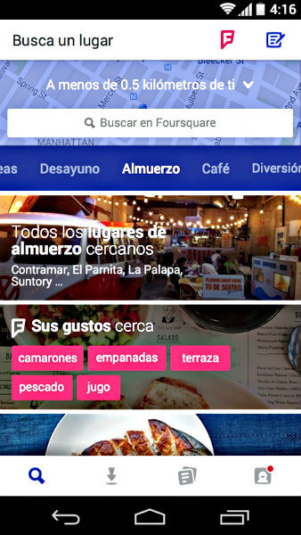 foursquare apps movil