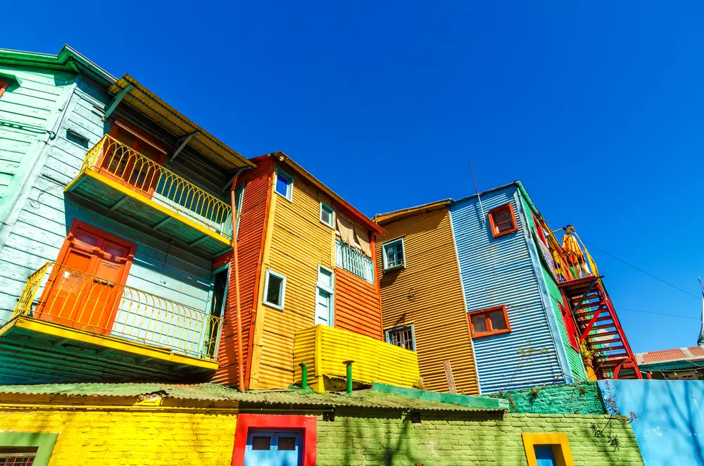 Casas de colores en el barrio de La Boca, Buenos Aires