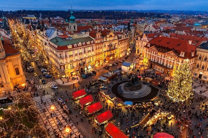 Mercadillo navideño en Praga