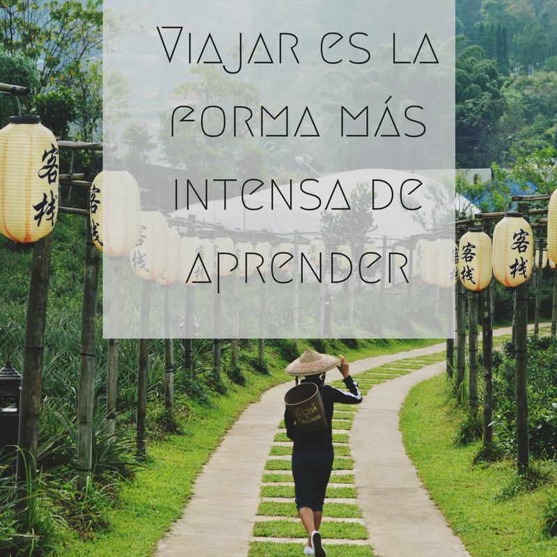 "Viajar es la forma más intensa de aprender" Frases sobre viajar