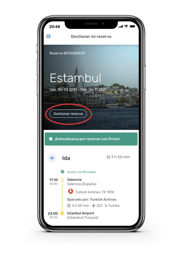 edreams gestionar mi reserva