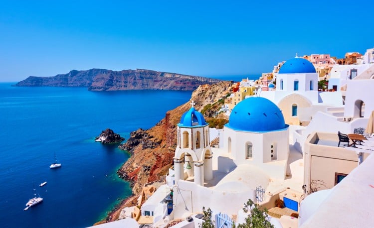 Isla de Santorini, una de las islas griegas más famosas