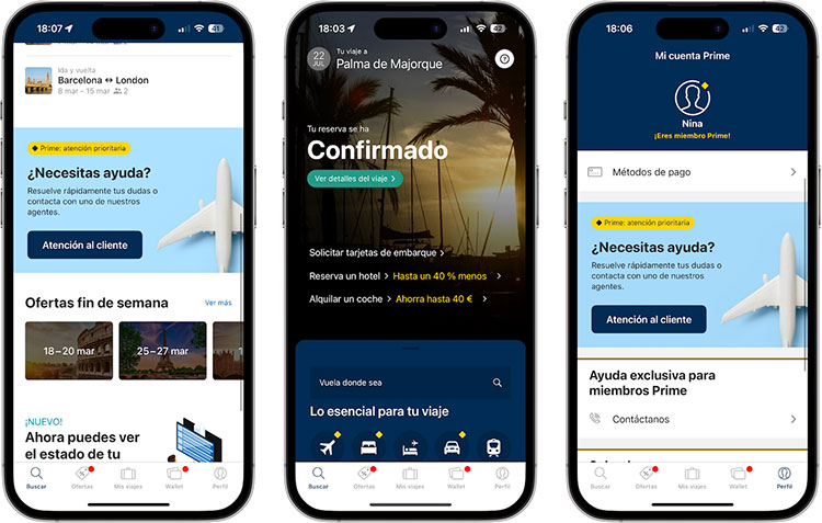 Cómo acceder al “Área de Soporte” en la App eDreams