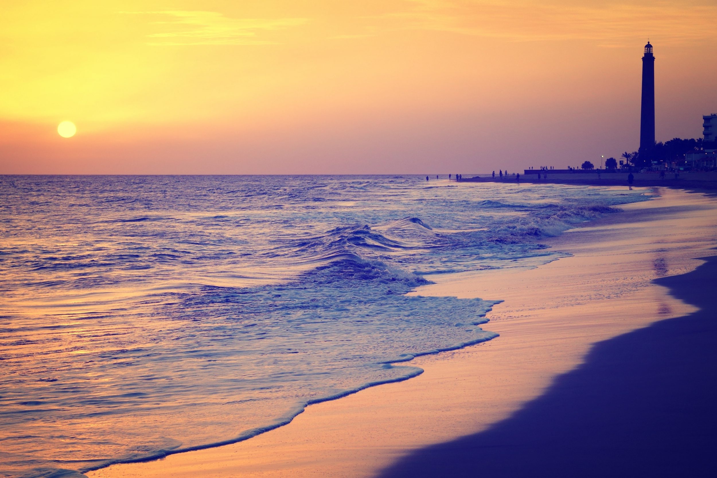 puesta de sol en la playa de las Meloneras